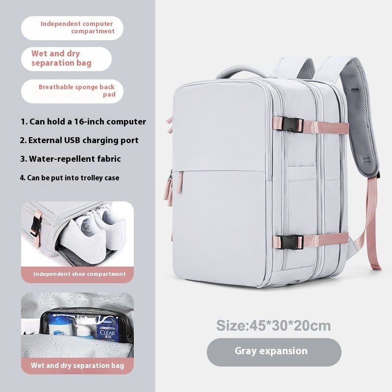 Expandable Large Capacity Travel Backpack for Women & Men