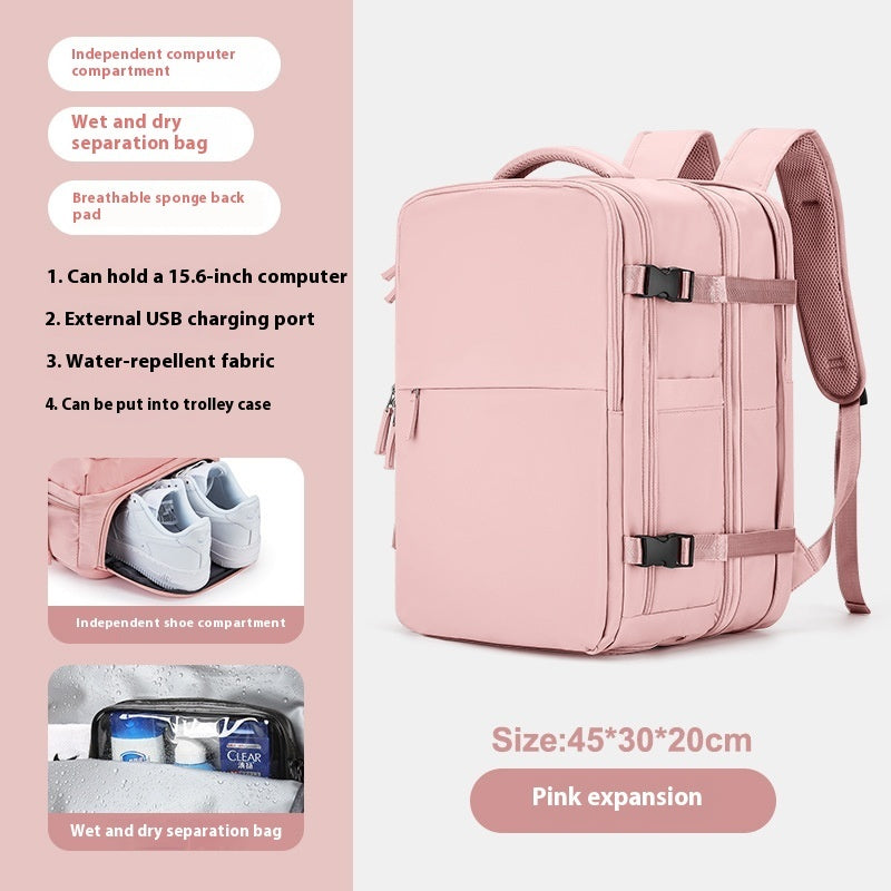 Expandable Large Capacity Travel Backpack for Women & Men