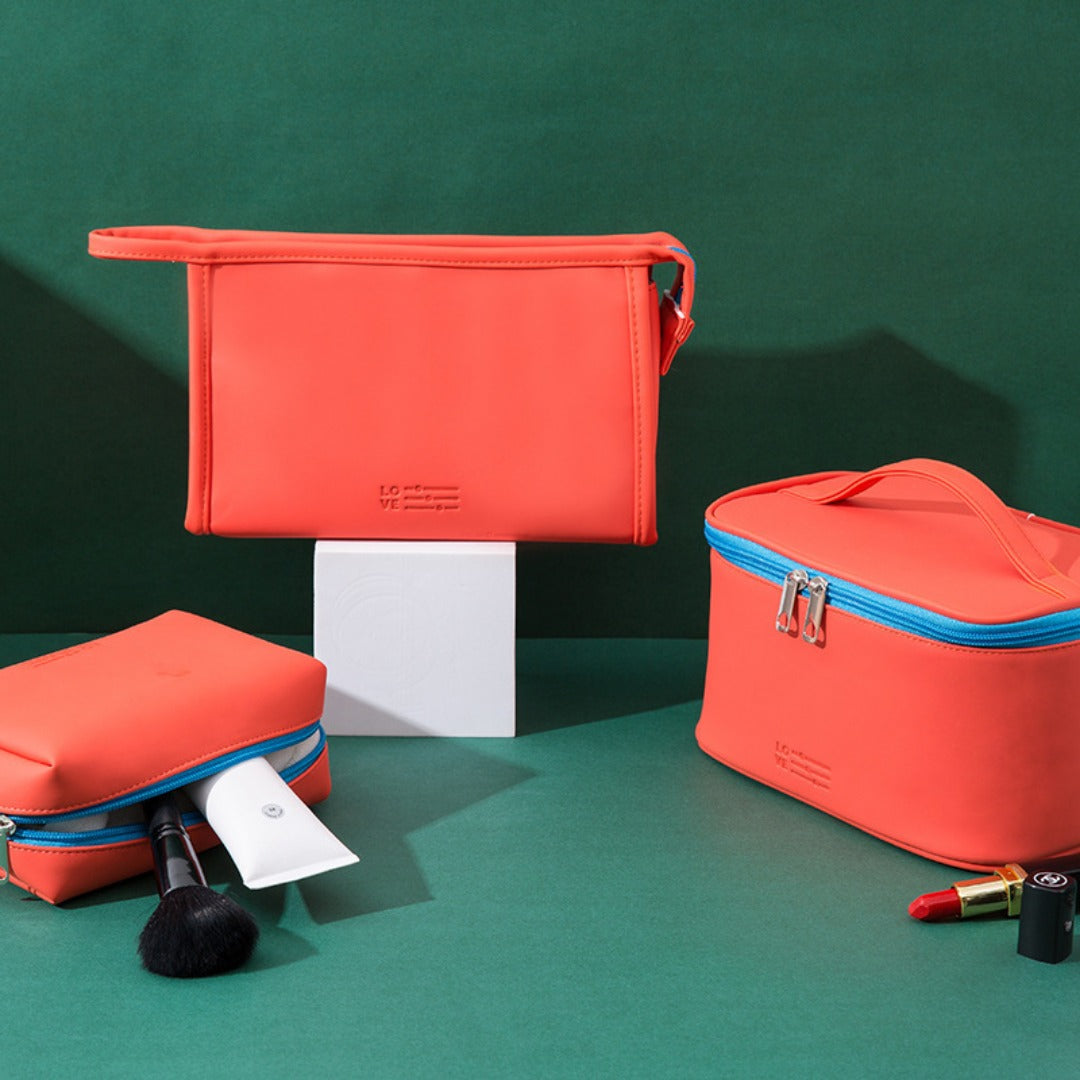 3-Piece Waterproof Makeup & Gym Bag Set