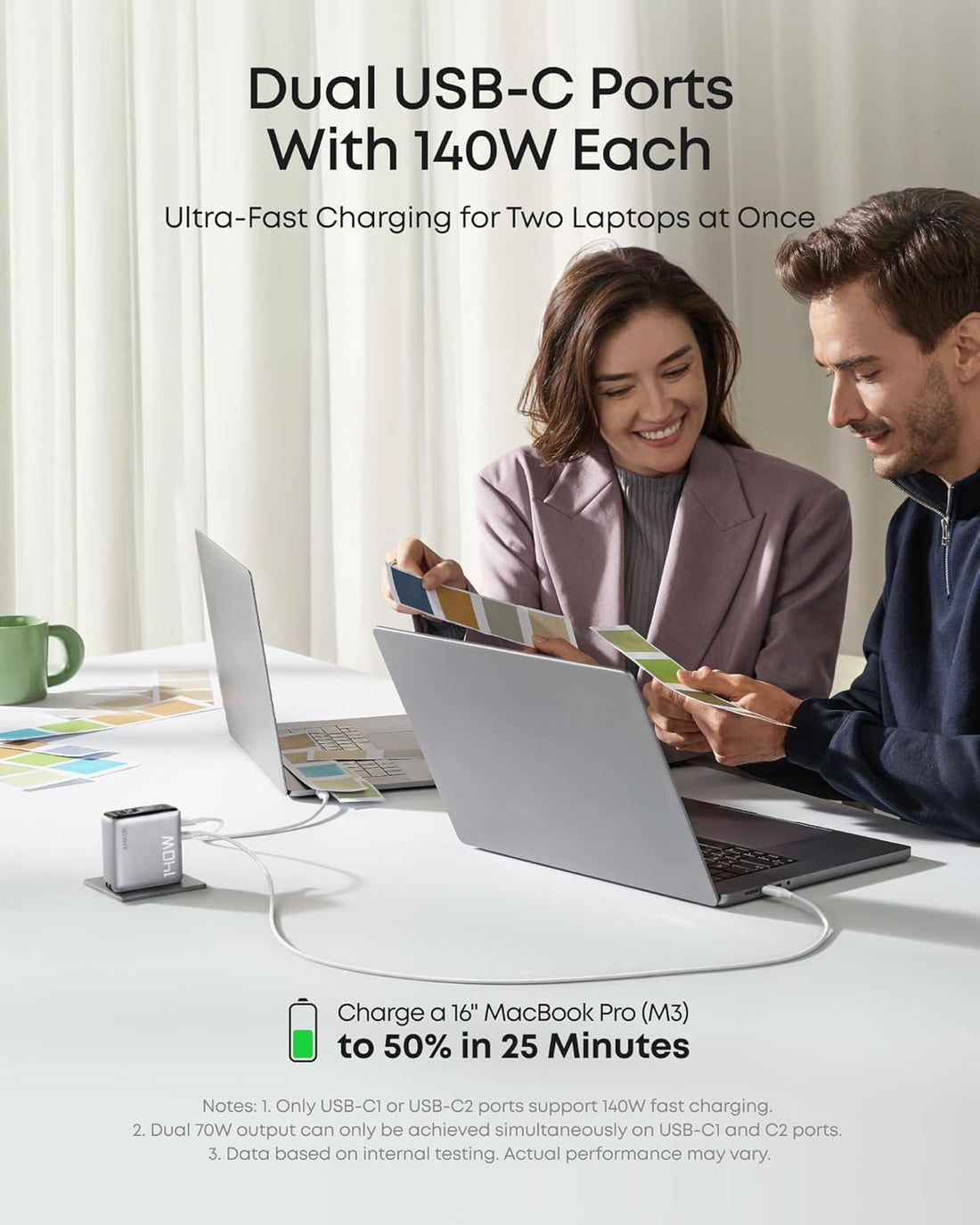 Anker Charger 140W, 4-Port, PD 3.1 with USB-C Cable