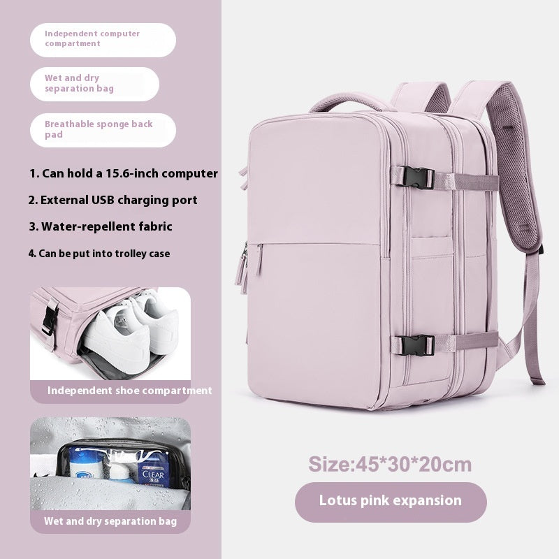 Expandable Large Capacity Travel Backpack for Women & Men