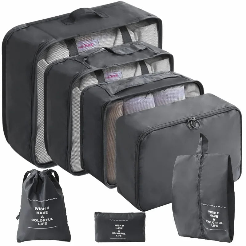 7–10 Piece Travel Packing Cubes & Wardrobe Organizer Set