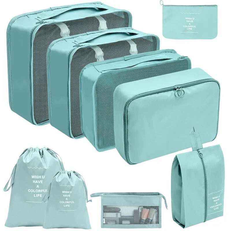 7–10 Piece Travel Packing Cubes & Organizer Set