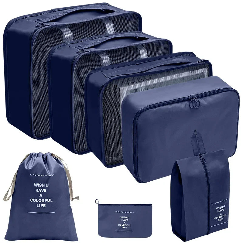 7–10 Piece Travel Packing Cubes & Organizer Set