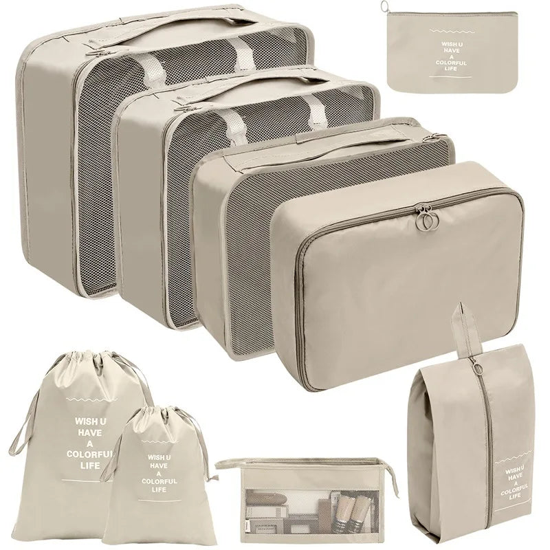 7–10 Piece Travel Packing Cubes & Organizer Set
