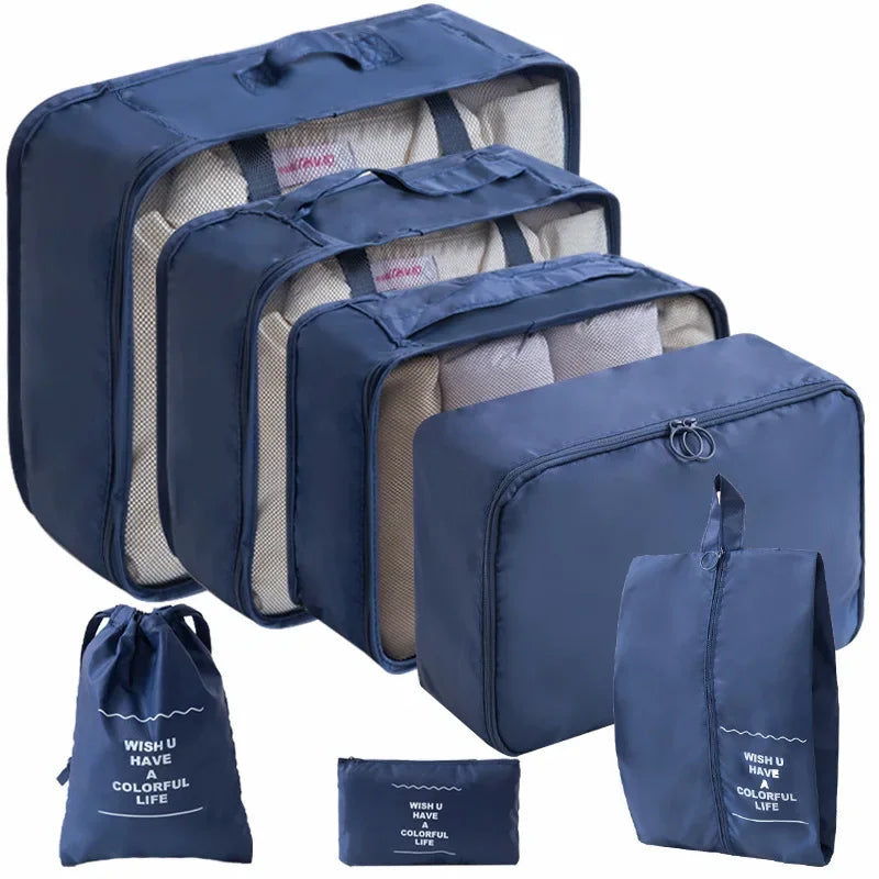 7–10 Piece Travel Packing Cubes & Wardrobe Organizer Set