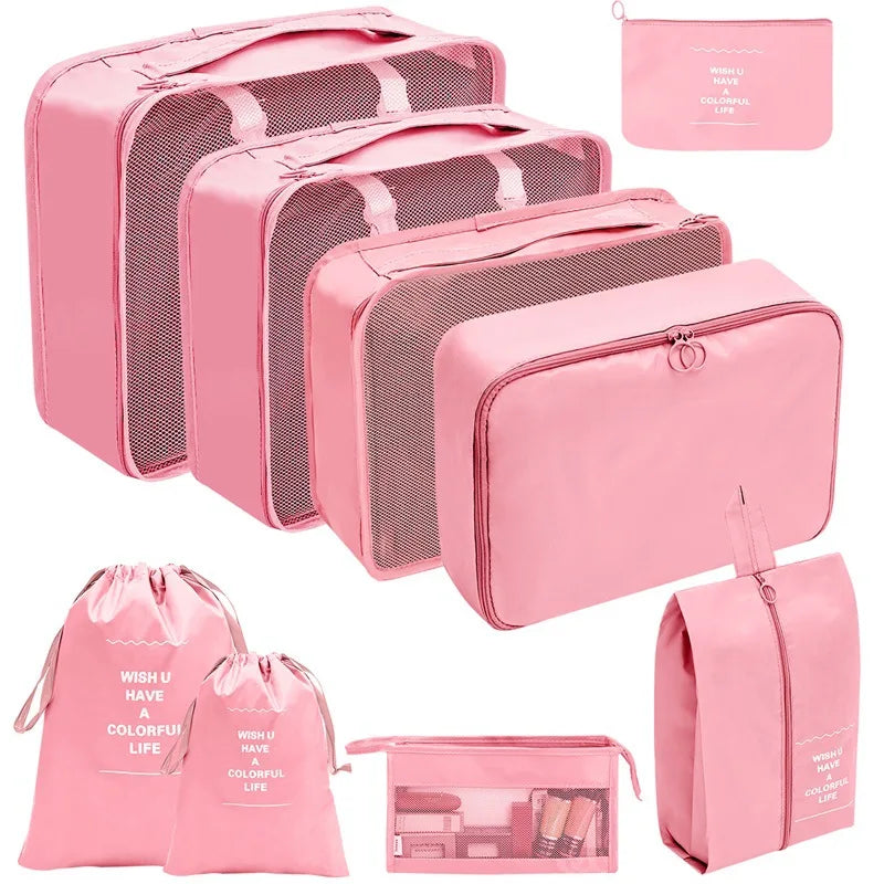 7–10 Piece Travel Packing Cubes & Organizer Set