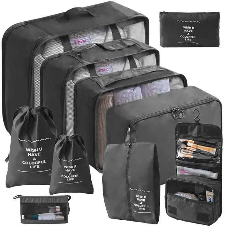 7–10 Piece Travel Packing Cubes & Wardrobe Organizer Set