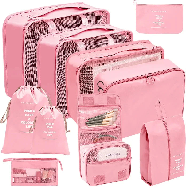 7–10 Piece Travel Packing Cubes & Organizer Set