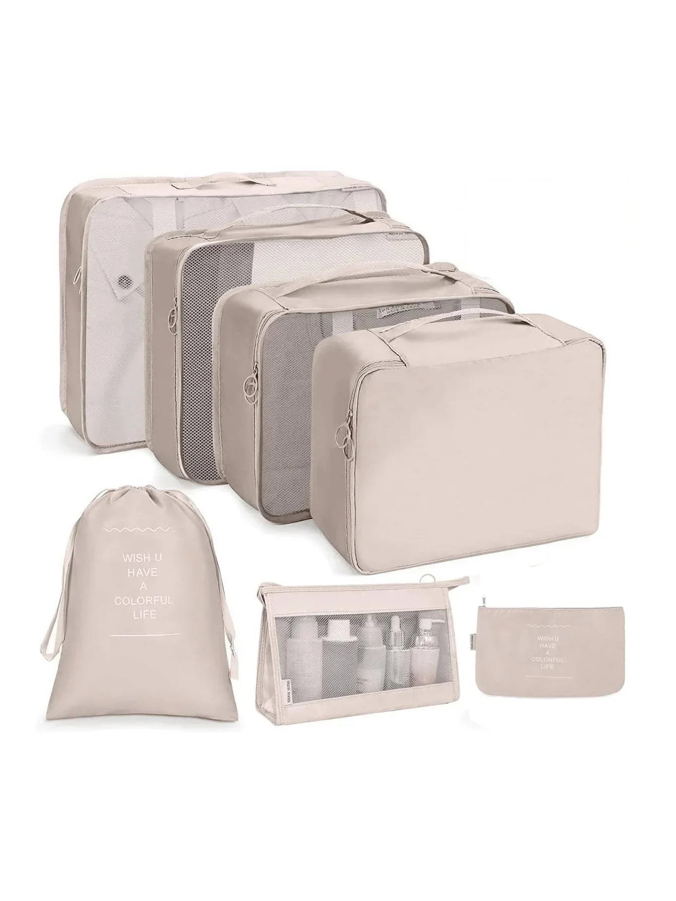 7–10 Piece Travel Packing Cubes & Organizer Set