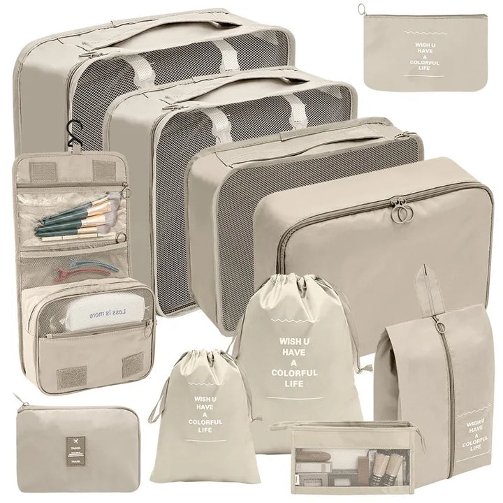 7–10 Piece Travel Packing Cubes & Organizer Set