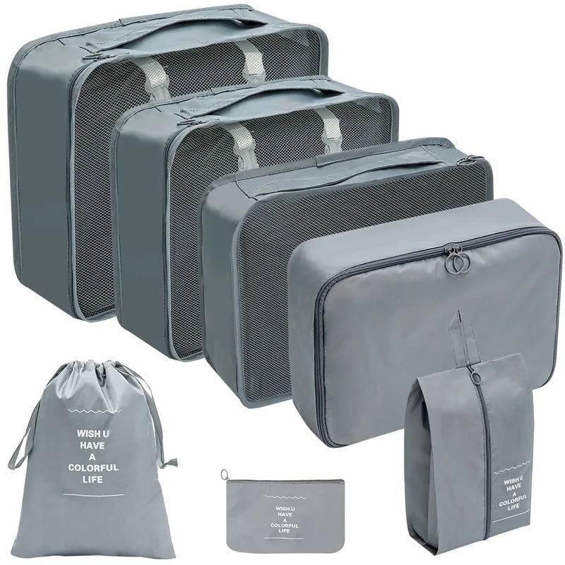 7–10 Piece Travel Packing Cubes & Organizer Set
