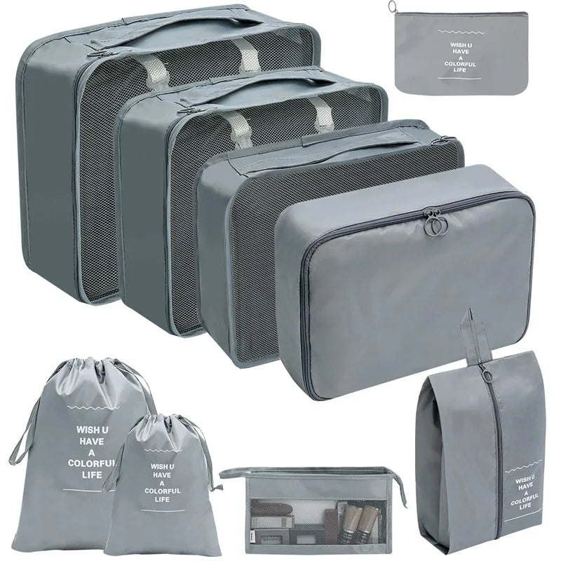 7–10 Piece Travel Packing Cubes & Organizer Set