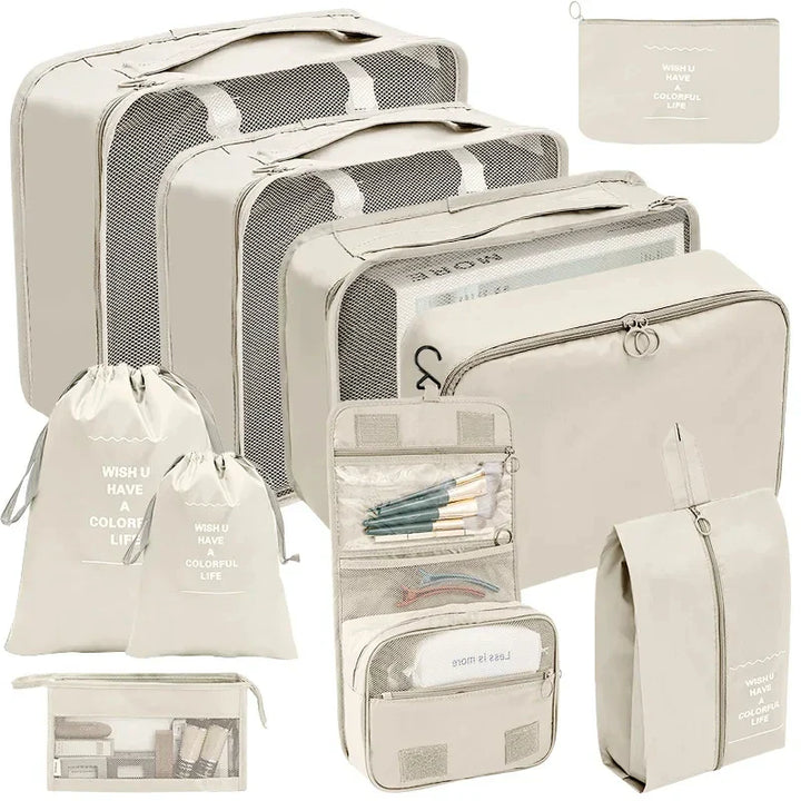 7–10 Piece Travel Packing Cubes & Organizer Set
