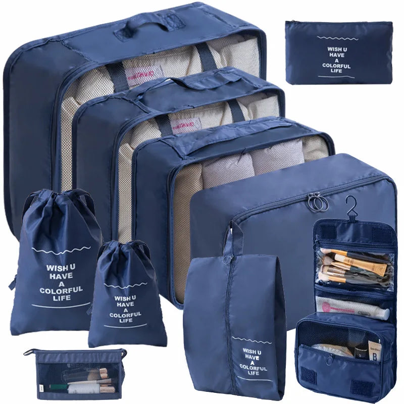 7–10 Piece Travel Packing Cubes & Wardrobe Organizer Set