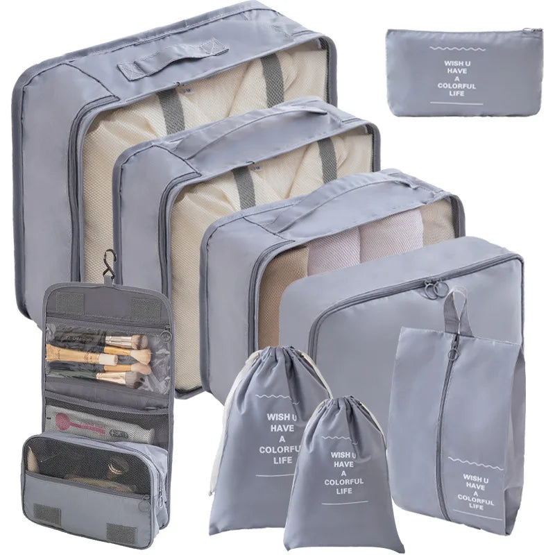7–10 Piece Travel Packing Cubes & Wardrobe Organizer Set