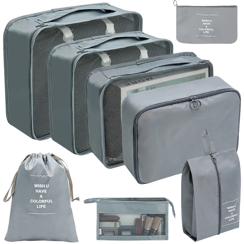 7–10 Piece Travel Packing Cubes & Organizer Set