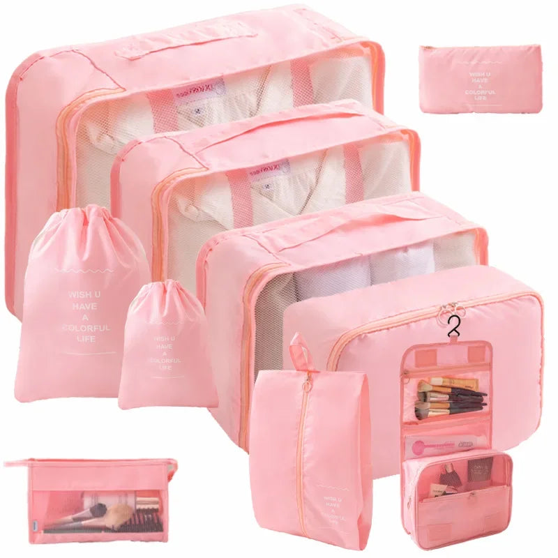 7–10 Piece Travel Packing Cubes & Wardrobe Organizer Set