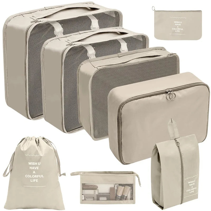 7–10 Piece Travel Packing Cubes & Organizer Set