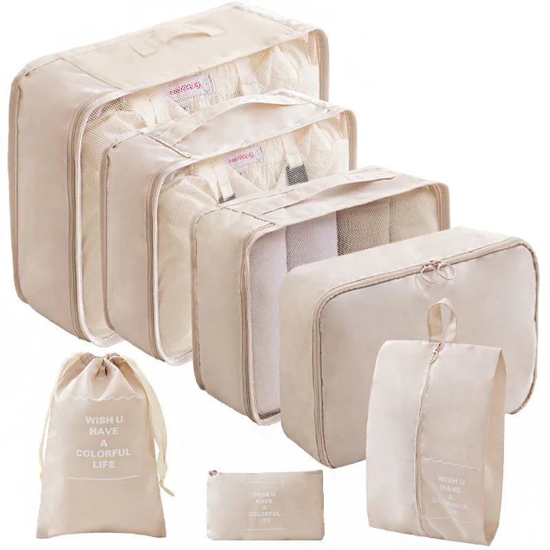 7–10 Piece Travel Packing Cubes & Wardrobe Organizer Set