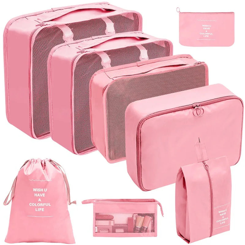 7–10 Piece Travel Packing Cubes & Organizer Set