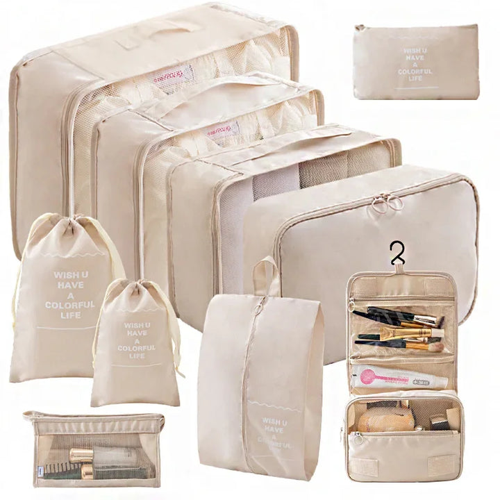 7–10 Piece Travel Packing Cubes & Wardrobe Organizer Set