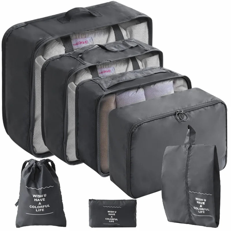 7–10 Piece Travel Packing Cubes & Wardrobe Organizer Set