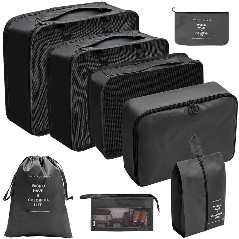7–10 Piece Travel Packing Cubes & Organizer Set