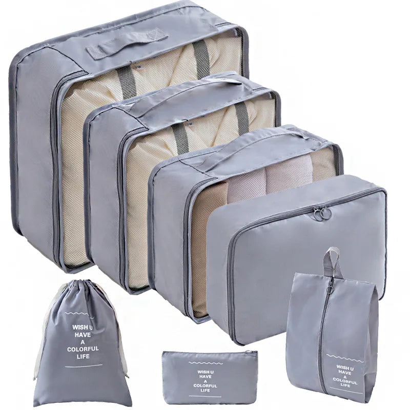 7–10 Piece Travel Packing Cubes & Wardrobe Organizer Set
