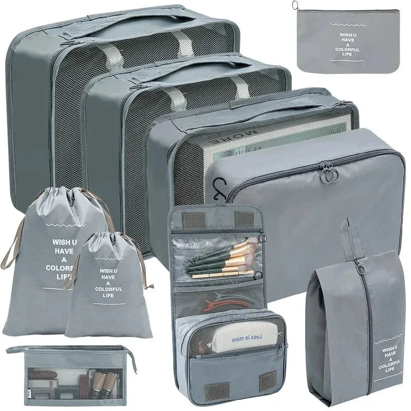 7–10 Piece Travel Packing Cubes & Organizer Set