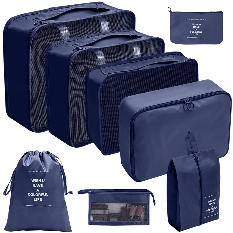 7–10 Piece Travel Packing Cubes & Organizer Set
