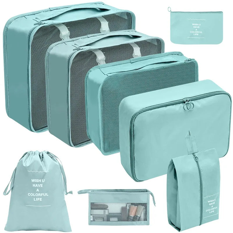 7–10 Piece Travel Packing Cubes & Organizer Set