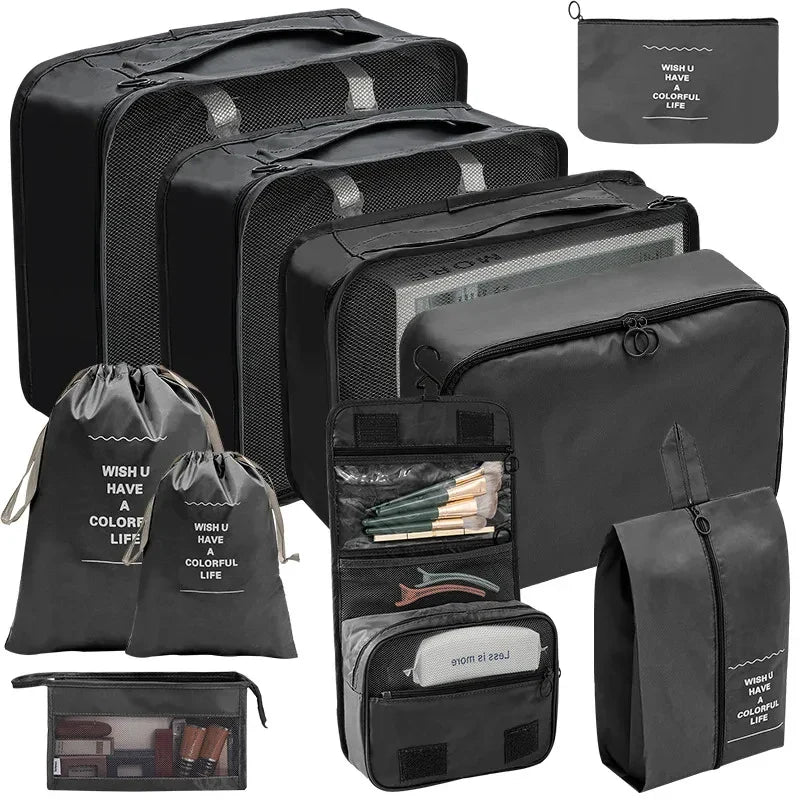7–10 Piece Travel Packing Cubes & Organizer Set