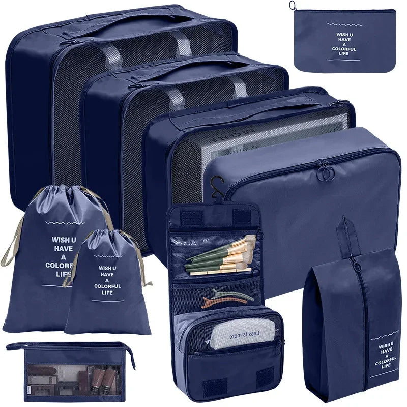 7–10 Piece Travel Packing Cubes & Organizer Set