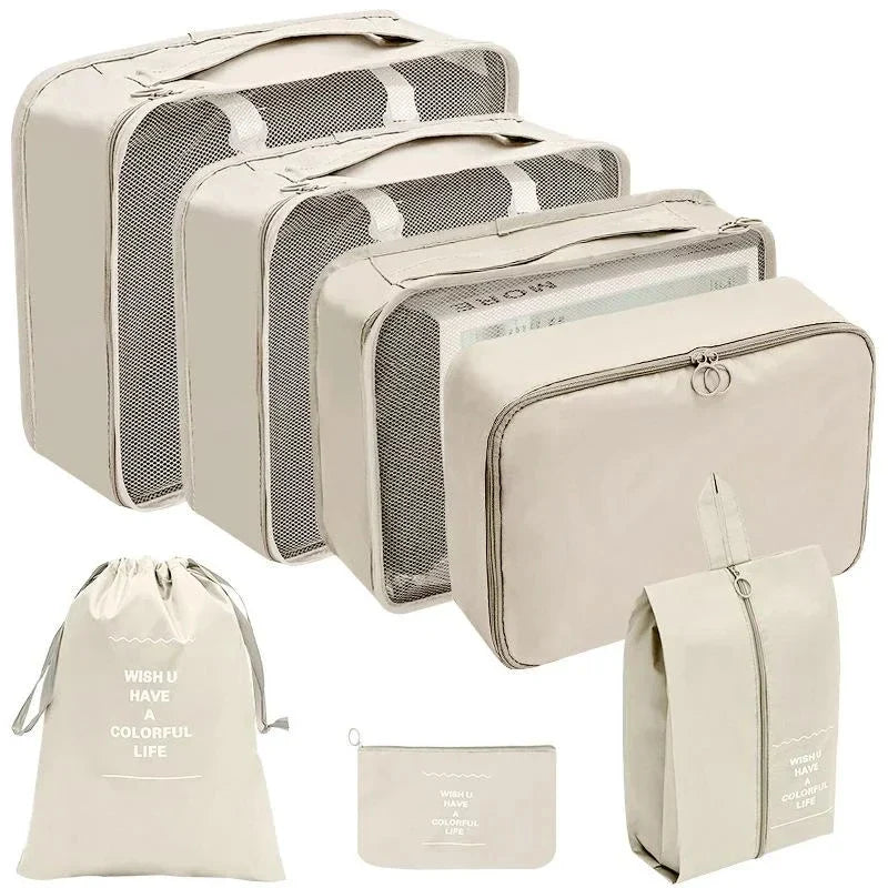 7–10 Piece Travel Packing Cubes & Organizer Set