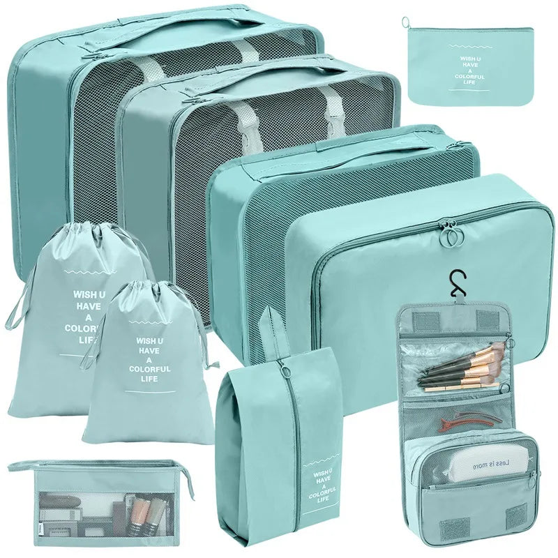 7–10 Piece Travel Packing Cubes & Organizer Set
