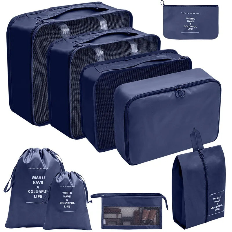 7–10 Piece Travel Packing Cubes & Organizer Set