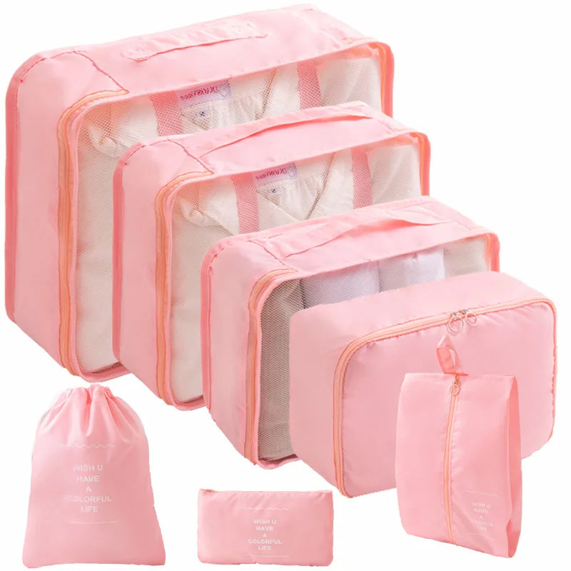 7–10 Piece Travel Packing Cubes & Wardrobe Organizer Set