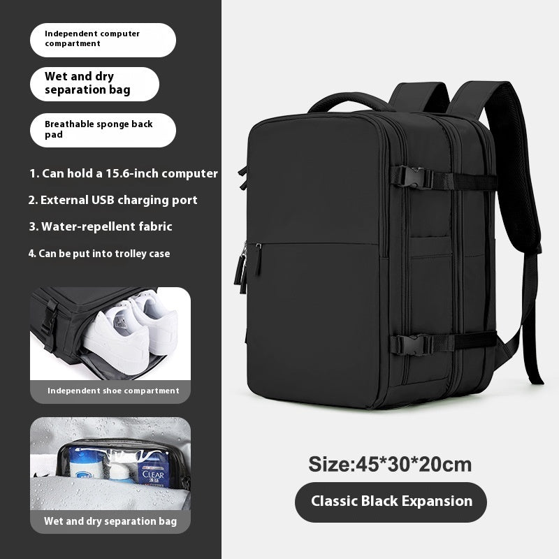 Expandable Large Capacity Travel Backpack for Women & Men