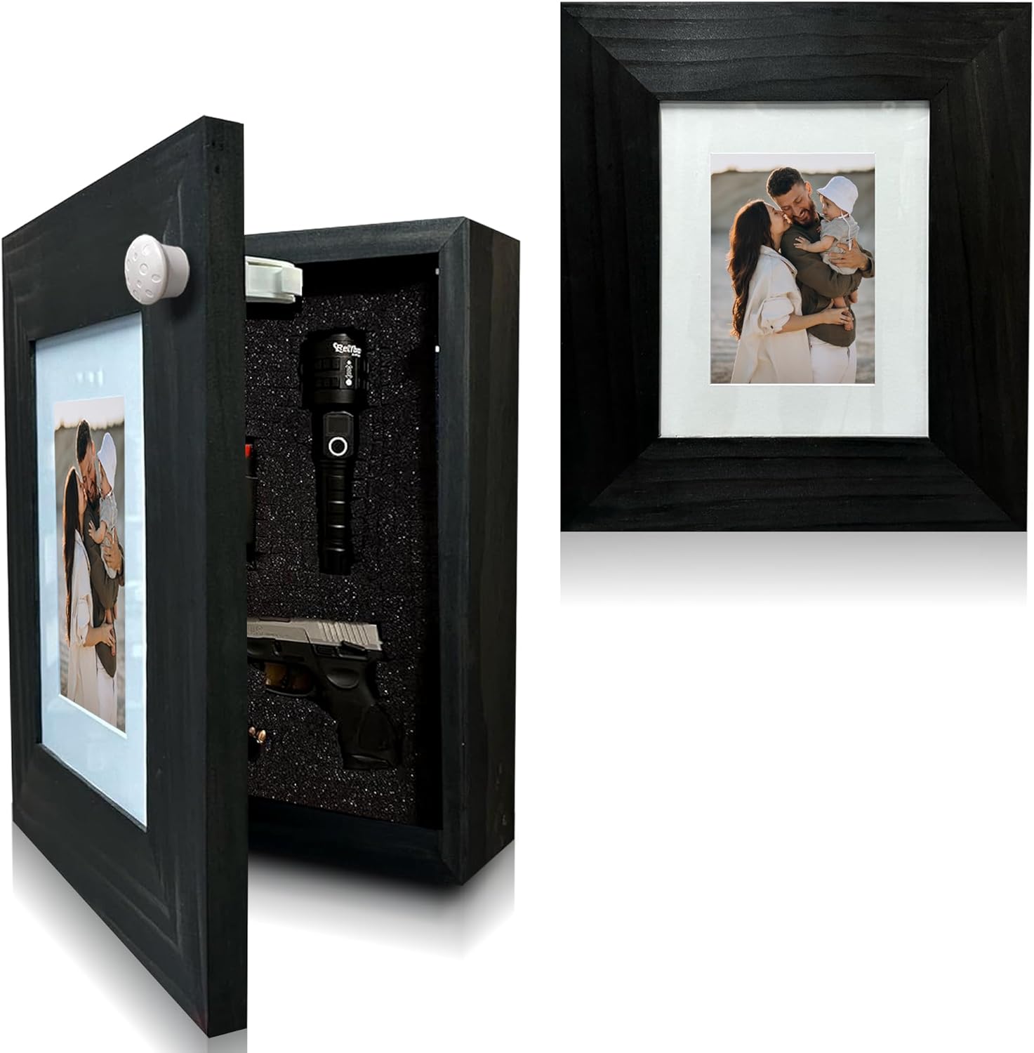 Hidden Gun Safe Picture Frame with Magnetic Lock