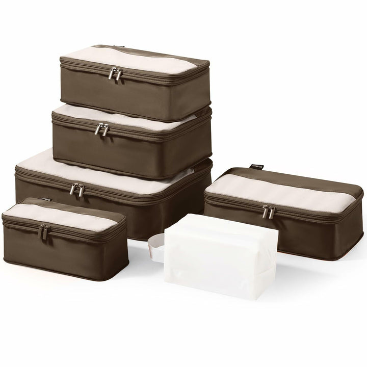 SOARSAIL 6-Pack Compression Packing Cubes – Charcoal Gray